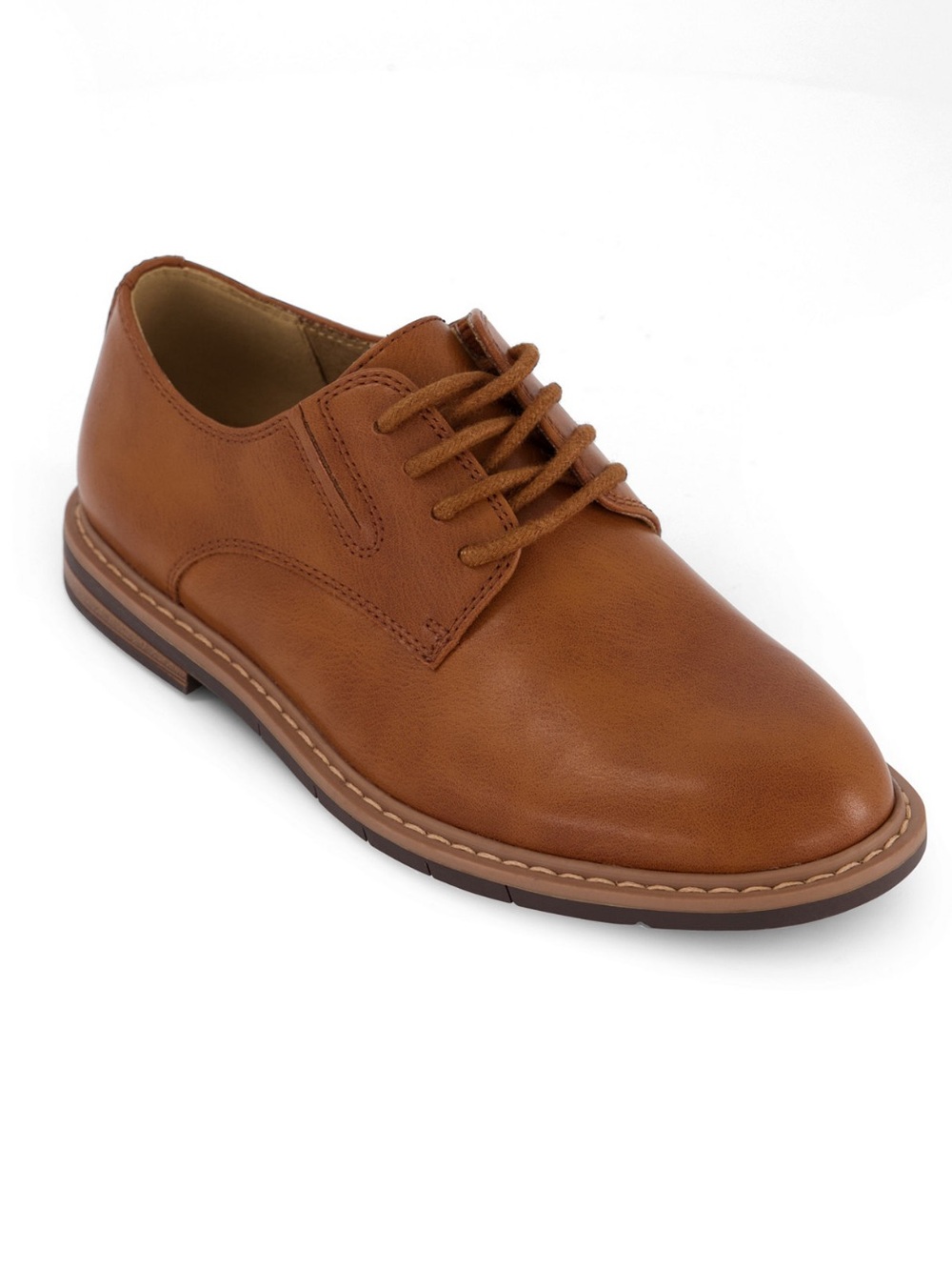 🤎 NWT//Kenneth Cole Boys Padded Inside Brown Lace-Up Dress Shoe/Sz 5 🤎